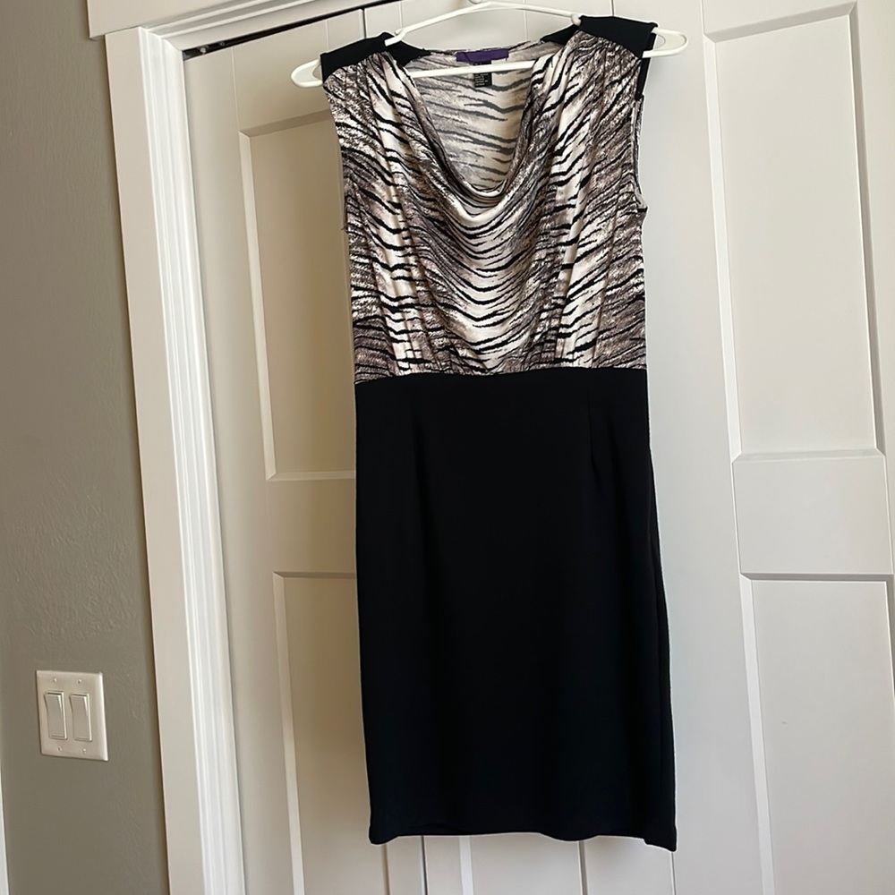 Forever 21 leopard print black bodycon dress